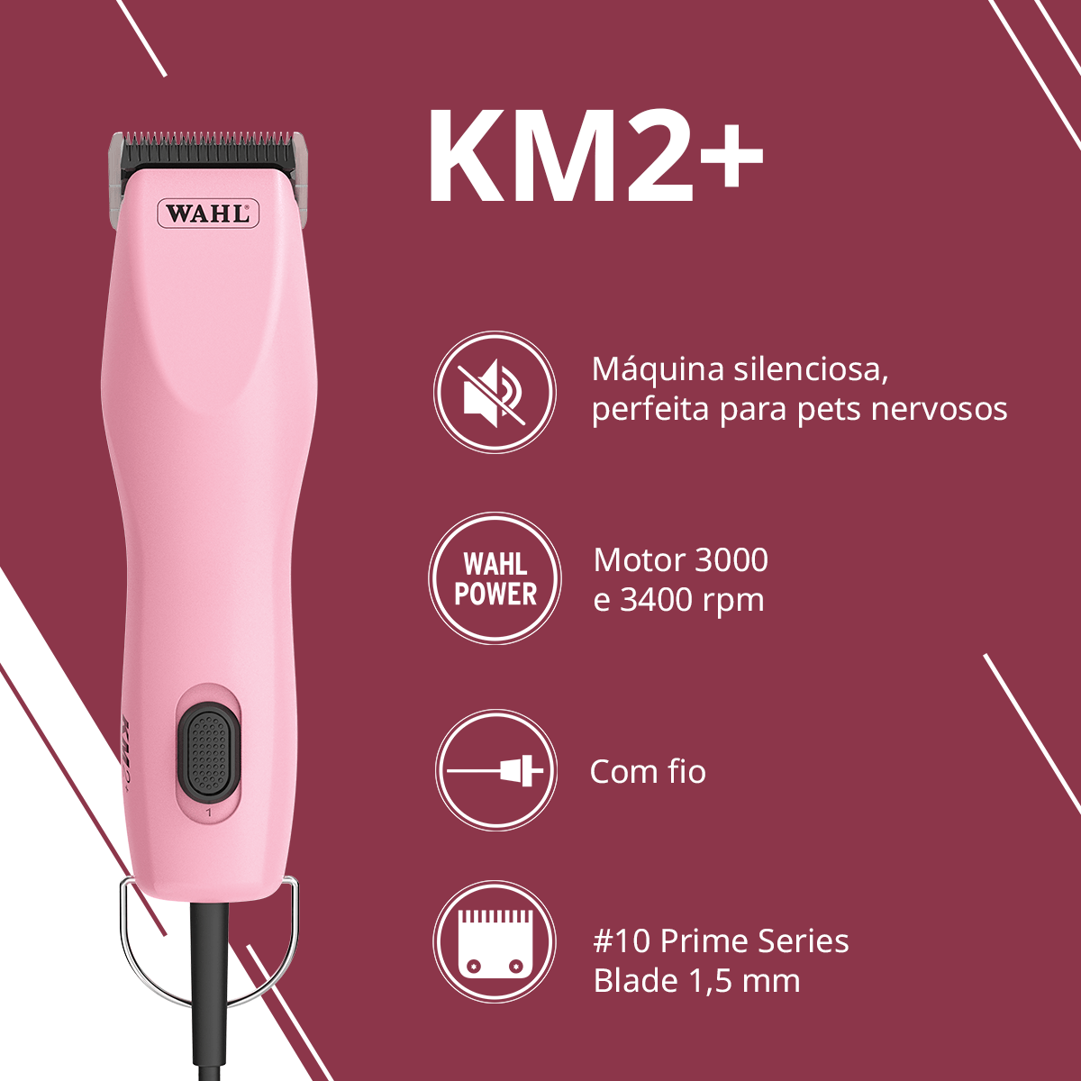 Máquina de Tosa Animal Wahl KM2 Plus | Loja Wahl Clipper Brasil