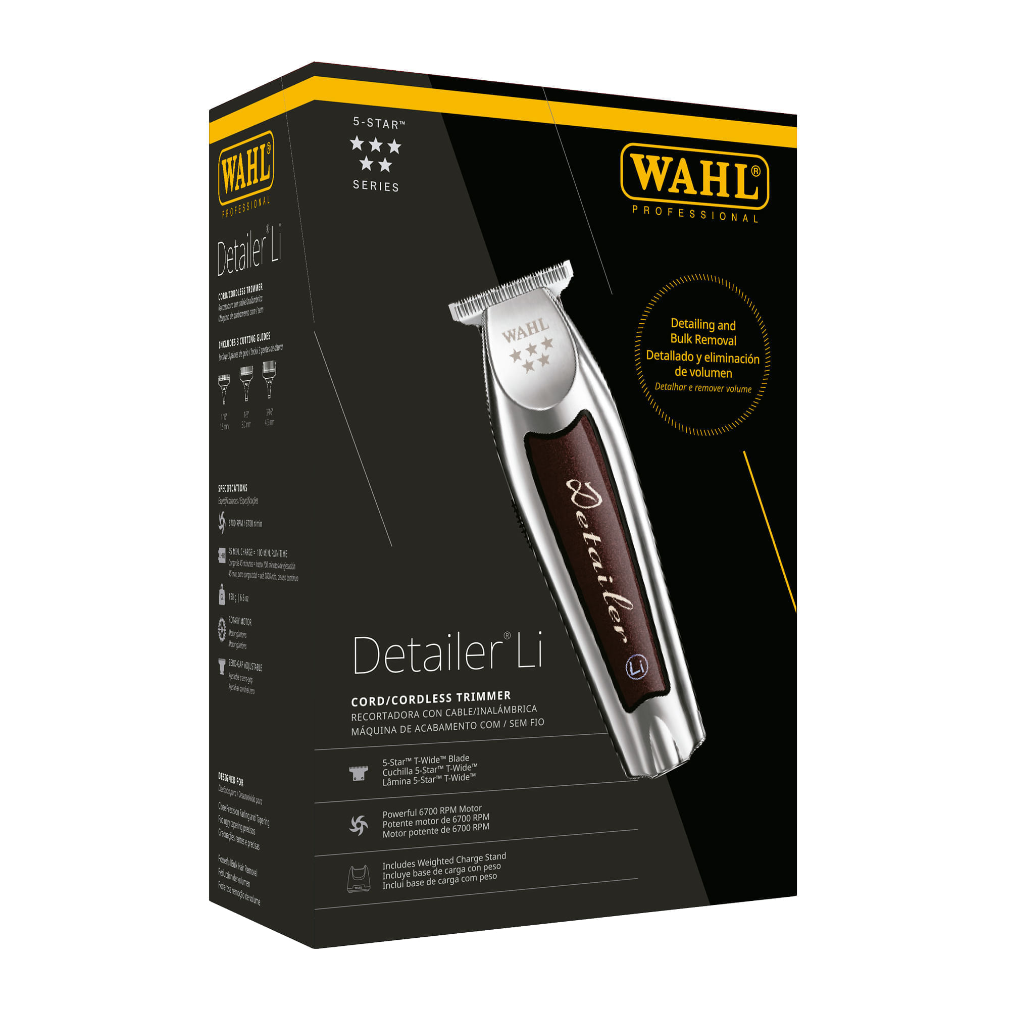 b*l様 WAHL 5 Star Cordless Detailer Li ウォ Maquina de Acabamento Profissional Detailer Li Sem Fio com Base